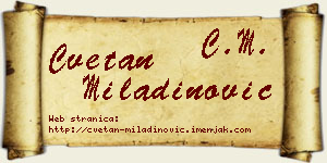 Cvetan Miladinović vizit kartica